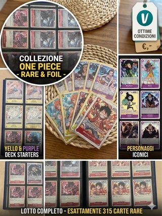 315 Carte One Piece Rare + Raccoglitore
