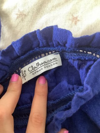 Top Celop talla M azul eléctrico con tirantes fino
