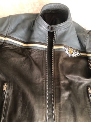 Chaqueta Harley-Davidson Cuero Negra/Gris