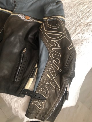 Chaqueta Harley-Davidson Cuero Negra/Gris