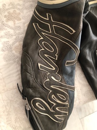 Chaqueta Harley-Davidson Cuero Negra/Gris