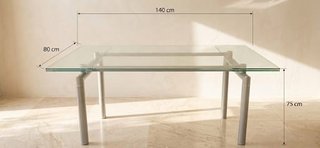 Mesa Comedor cristal templado. Extensible.
