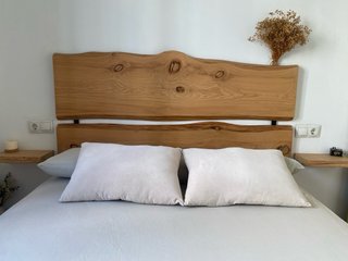 CABEZAL DE MADERA MACIZA TALLADO A MANO DE 150CM