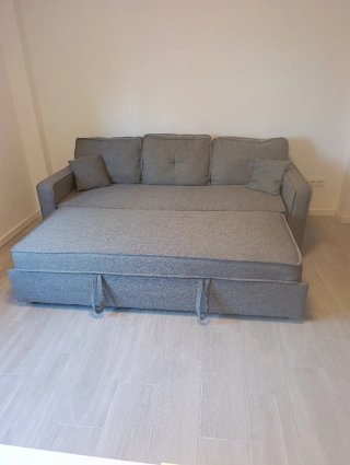 Sofá Cama Gris Tela