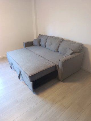 Sofá Cama Gris Tela