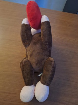 Peluche scimmia marrone con cuore rosso TVB nuovo