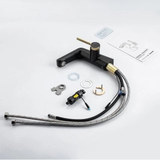 Rubinetto Bagno Nero/Oro con Indicatore