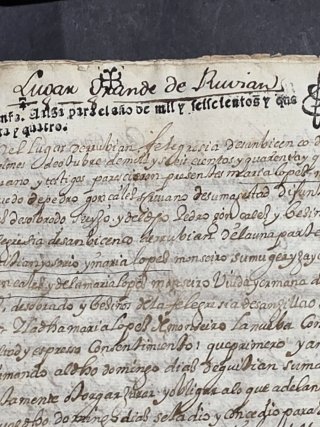 Documento Histórico 1644