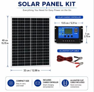 Kit Panel Solar + Controlador 100A