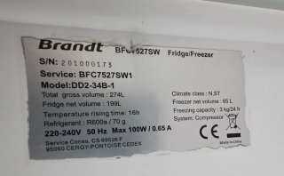 Nevera Brandt Blanca