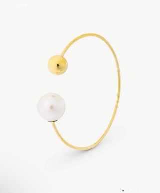 Pulsera Aura Perla 14mm Dorada 58mm