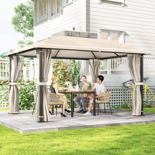 Carpa Cenador Jardín Beige Doble Techo