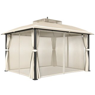 Carpa Cenador Jardín Beige Doble Techo
