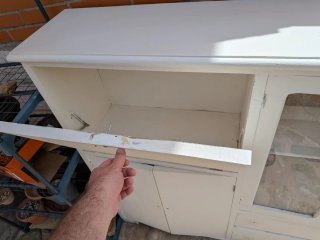 Mueble Alacena Madera y Cristal