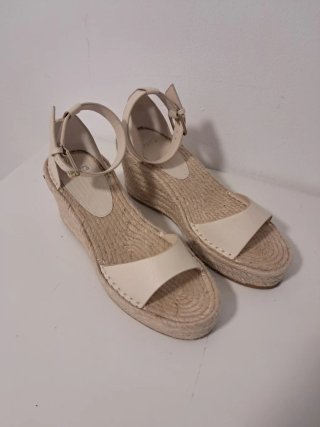 Sandalias Mango Beige Cuña Esparto