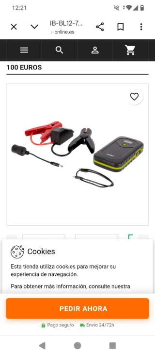 Arrancador de Coche 1500A Batería Litio
