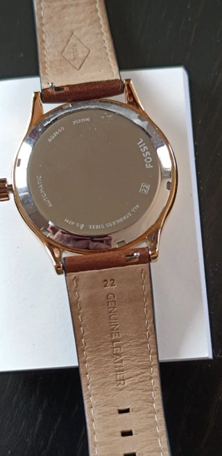 Reloj Fossil Automático Esqueleto Dorado