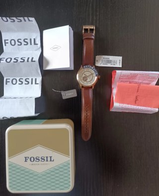 Reloj Fossil Automático Esqueleto Dorado