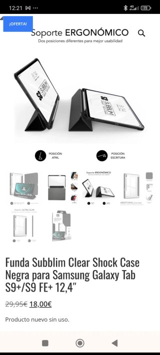 Funda Subblim Clear Shock Samsung Tab S9+