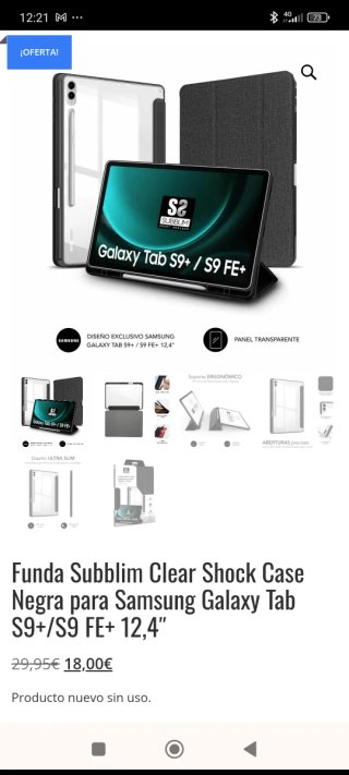 Funda Subblim Clear Shock Samsung Tab S9+
