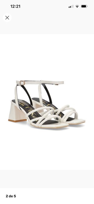 Sandalias blancas tacón bloque tiras