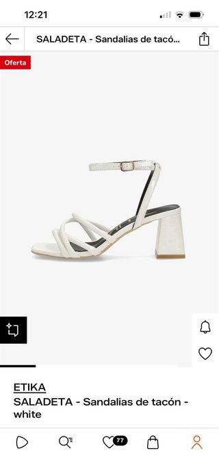 Sandalias blancas tacón bloque tiras