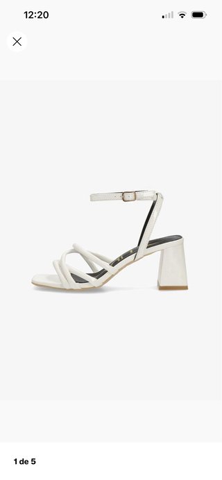 Sandalias blancas tacón bloque tiras