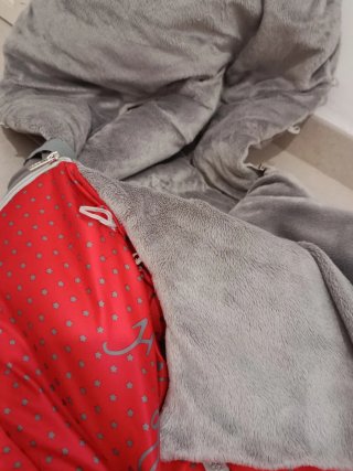 Saco para carrito gris y rojo estrellas