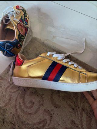 Scarpe Gucci Oro Floreali