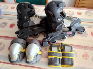Patines en línea y protecciones talla 35-38
