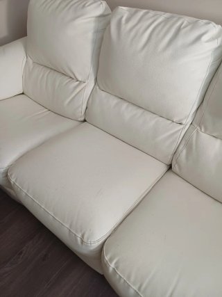 Sofá de piel blanco 3 plazas