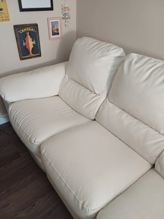 Sofá de piel blanco 3 plazas