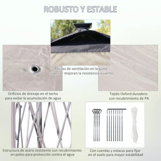 Carpa Plegable 3,3x3,3m con Luces LED