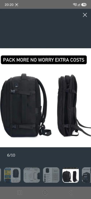Mochila de viaje Ecohub negra.
