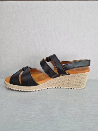 Sandalias cuña piel negras y marrones T39 nuevas