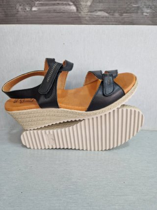 Sandalias cuña piel negras y marrones T39 nuevas