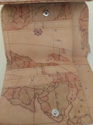Portafoglio donna fantasia mappa geografica