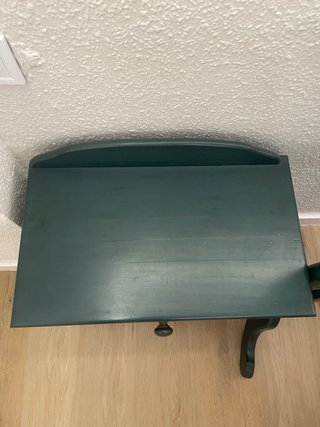 Mesita de noche vintage madera verde y naranja