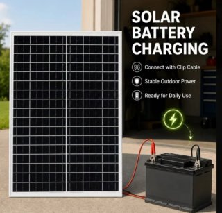 2 Paneles Solares con Pinzas Cocodrilo