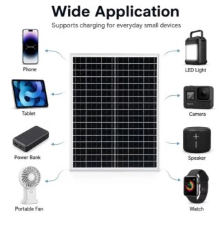 2 Paneles Solares con Pinzas Cocodrilo