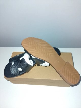 Sandalias B.D.A. Mujer Piel Negro/Plata