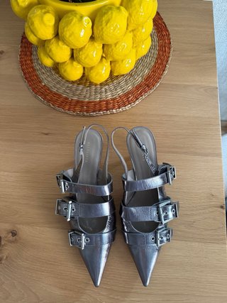 Zapatos All Saints Plateados con Hebillas