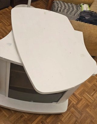 Mueble TV Vintage Auxiliar Blanco Cristal