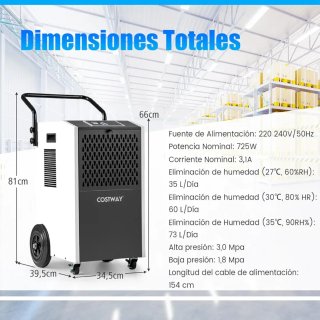 Deshumidificador Industrial Costway