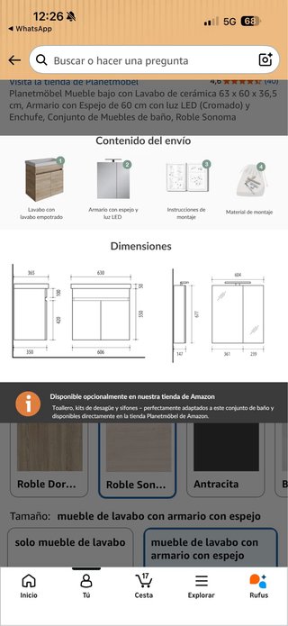 Mueble baño Planetmöbel Roble Sonoma