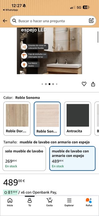Mueble baño Planetmöbel Roble Sonoma