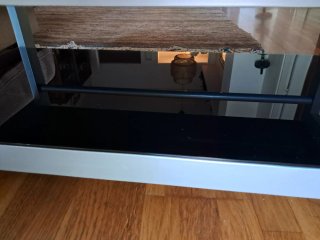 Mesa cristal negro 2 baldas