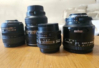Conjunto de objetivos Nikon,  objetivos con moho.