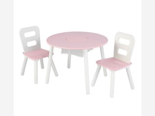 Mesa y 2 Sillas Infantiles Rosas