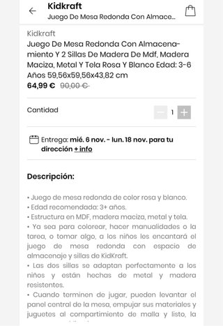 Mesa y 2 Sillas Infantiles Rosas